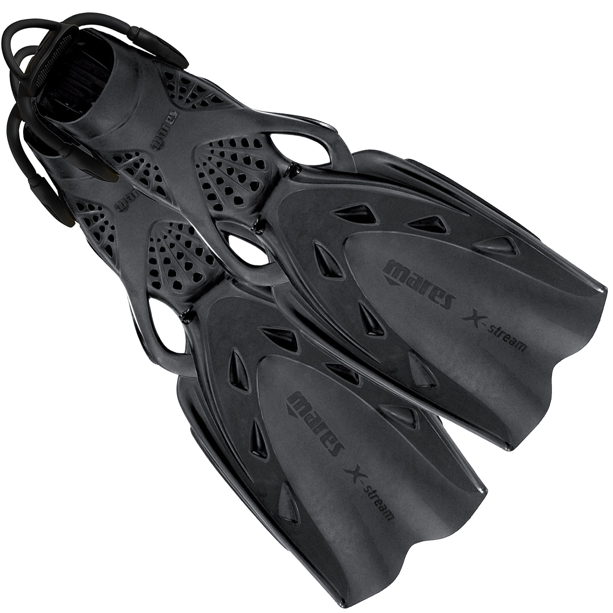 Mares X-Stream Scuba Diving Fins | With Bungee Strap | Black