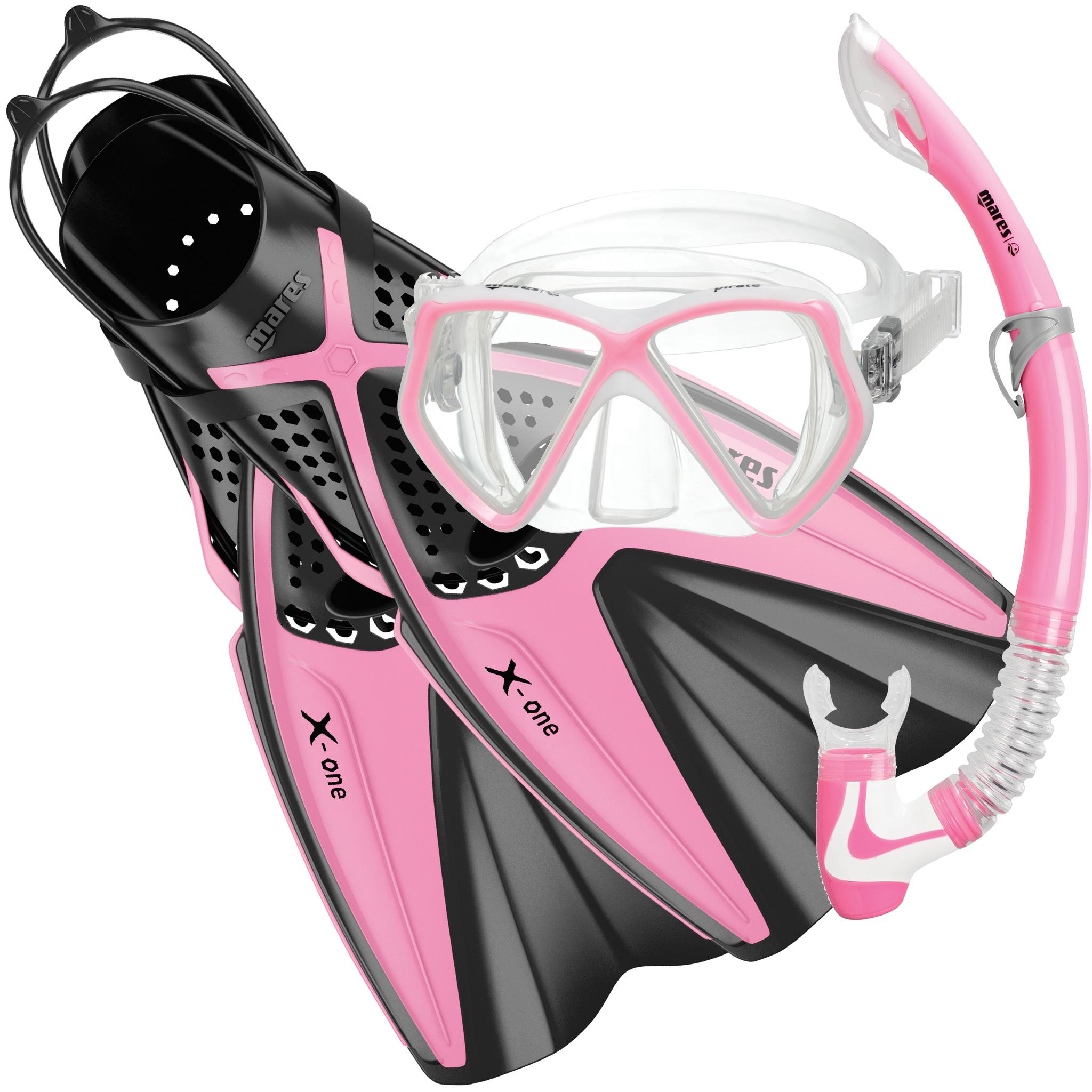 Mares Pirate Mask & X-One Fins Snorkelling Set for Juniors | Pink