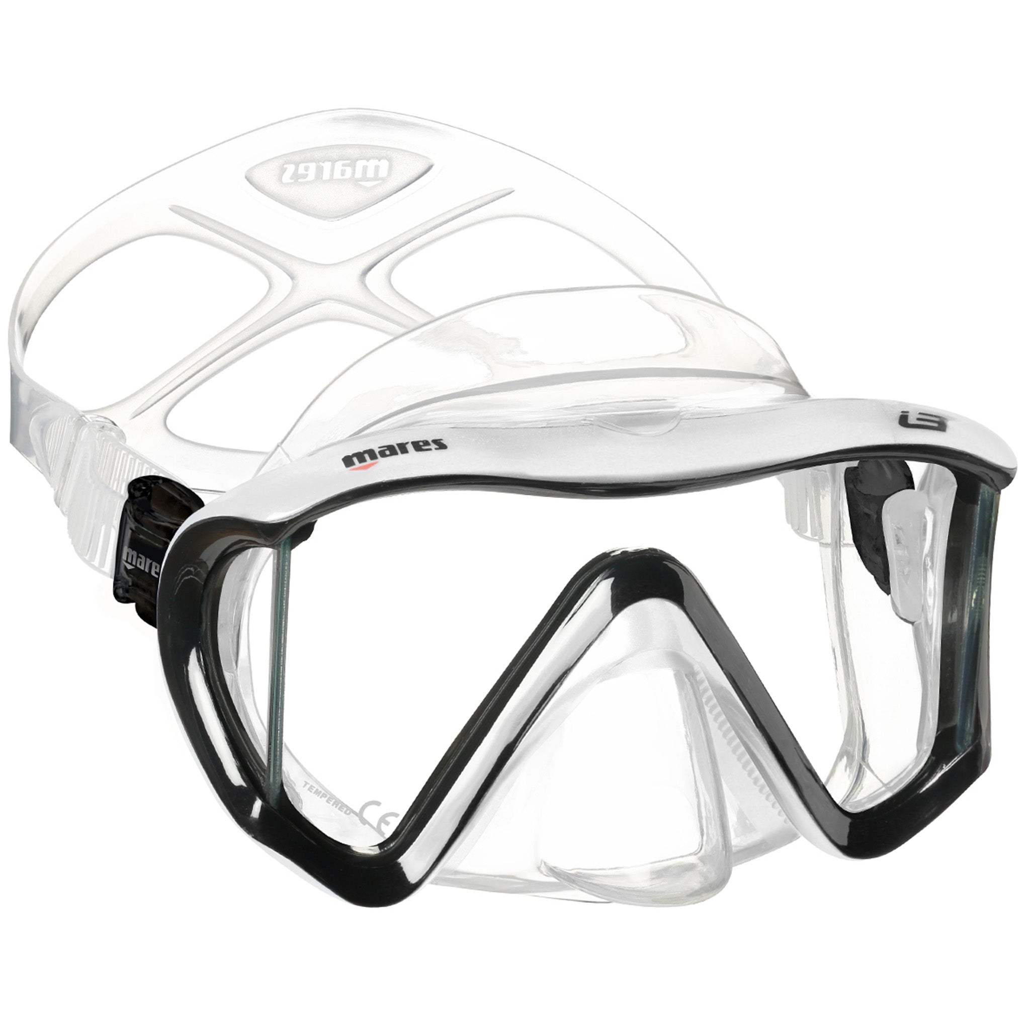 Mares i3 Mask for Scuba Diving and Snorkelling | Black/White/Clear