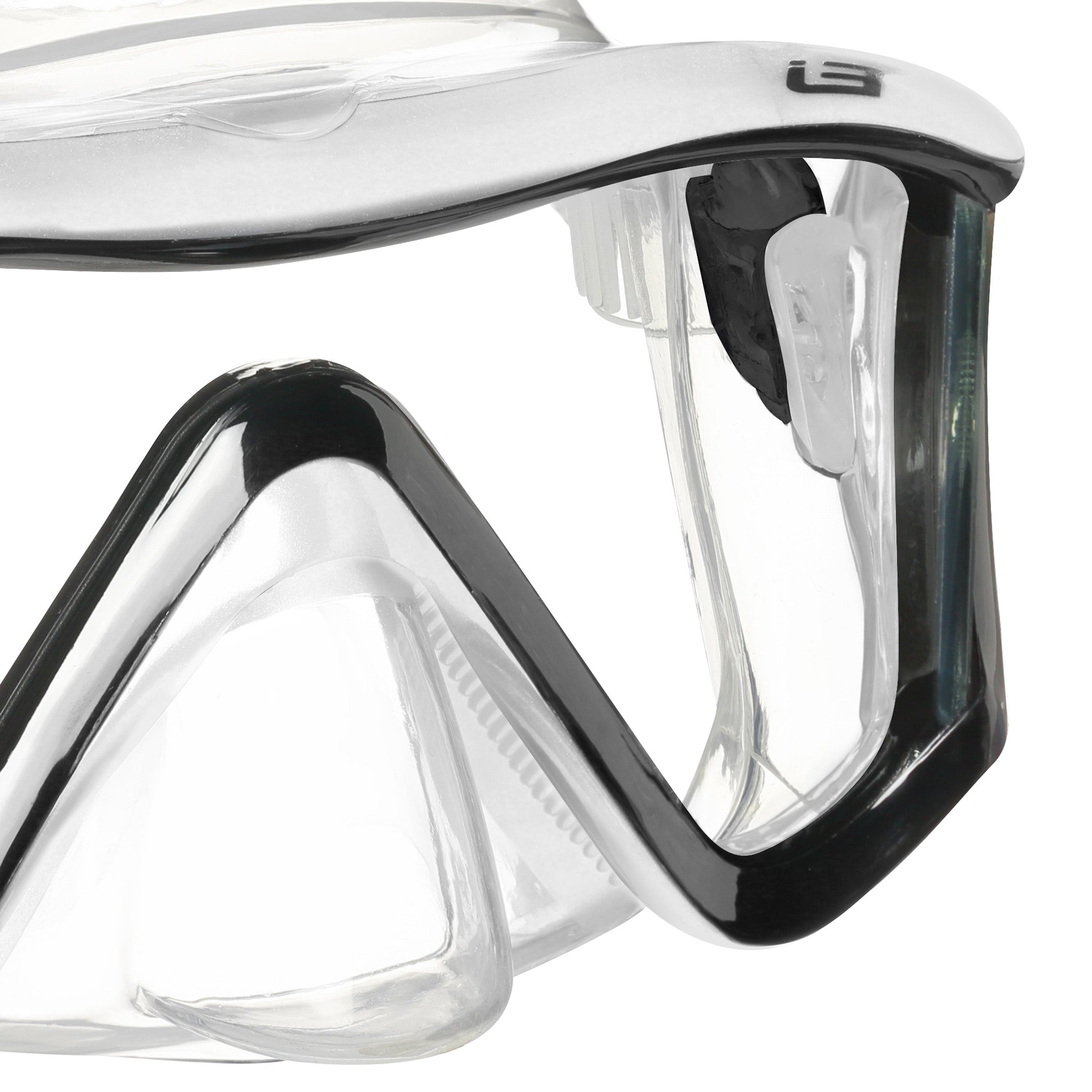 Mares i3 Mask for Scuba Diving and Snorkelling | Black/White Detail