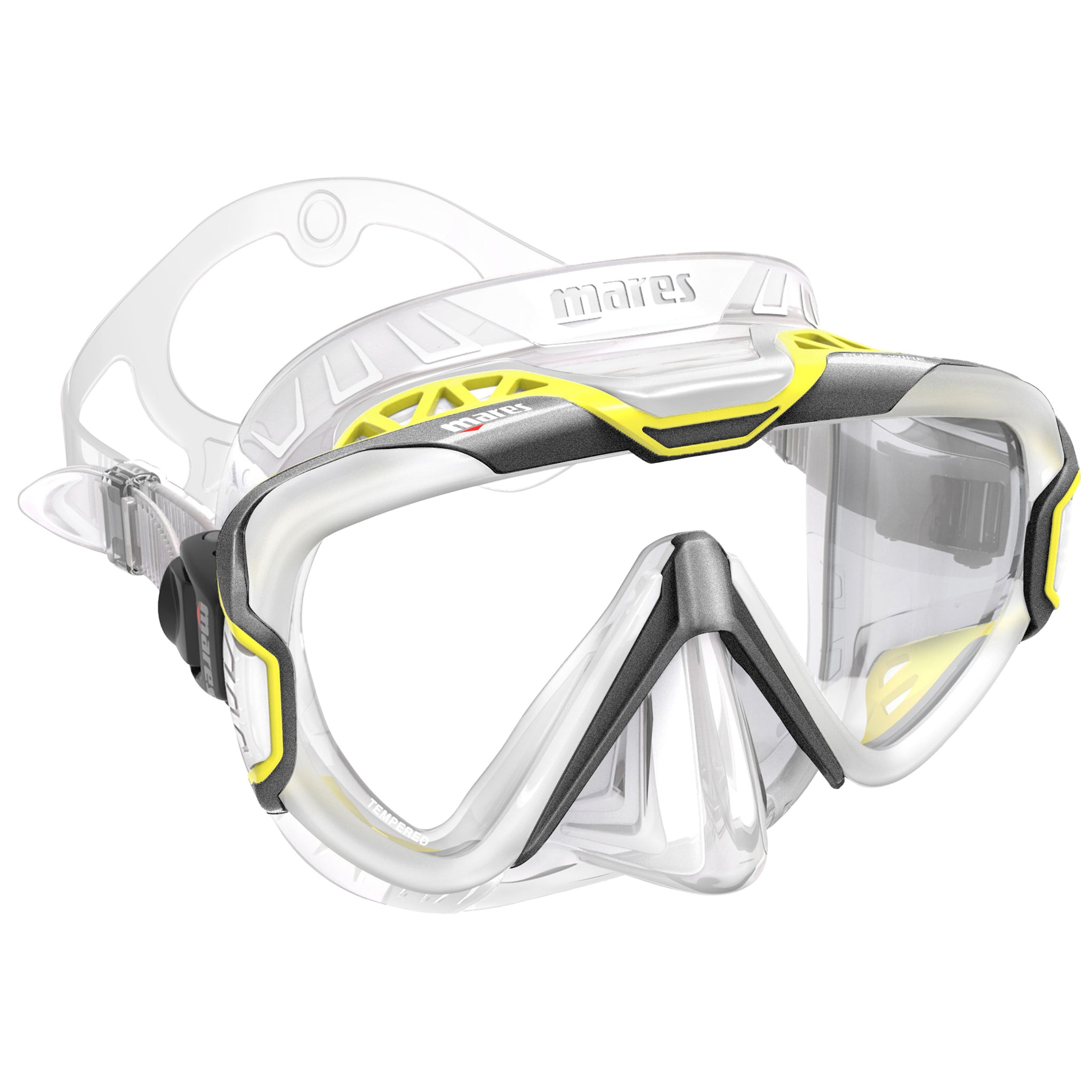 Mares Pure Wire Mask - Wide Vision Single Lens | Grey/Yellow/Clear