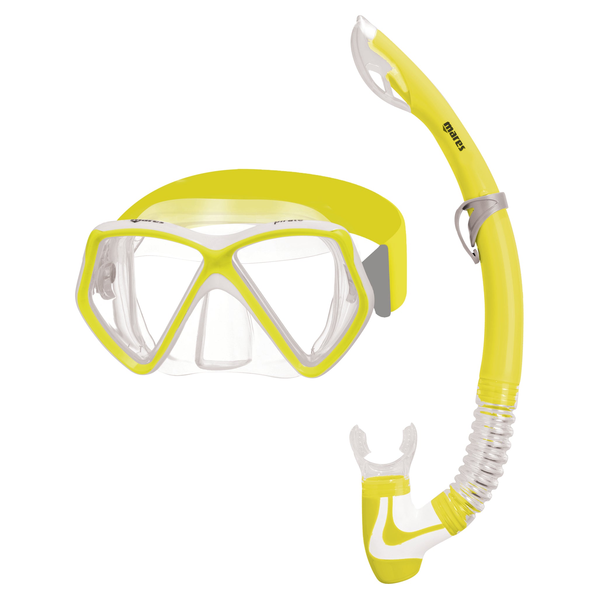 Mares Pirate Mask & Snorkel Set for Kids, Neon Yellow