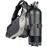 Mares Kaila SLS BCD | Rear View, inflated & Attached to a Cylinder