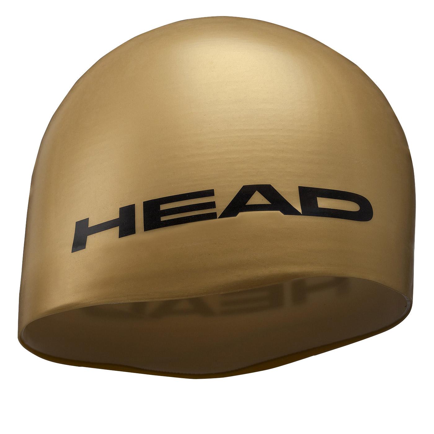 Head Moulded Silicone Swim Cap | Gold