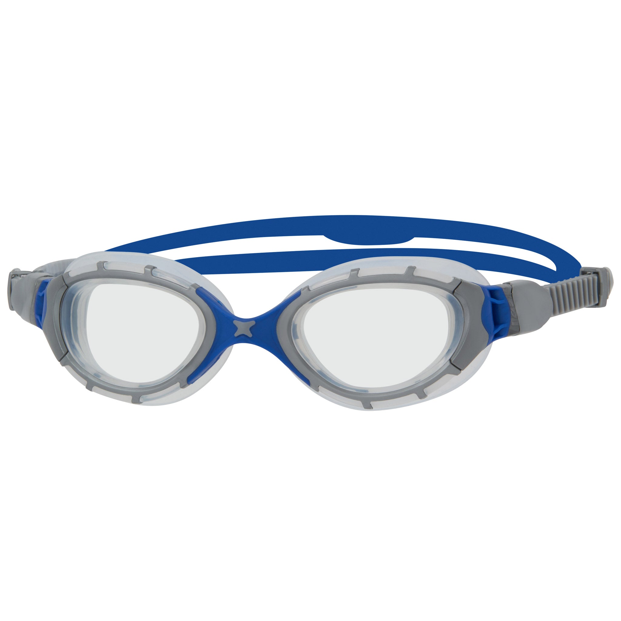 Zoggs Predator Flex Regular Profile Fit - Grey/Blue Clear Lens
