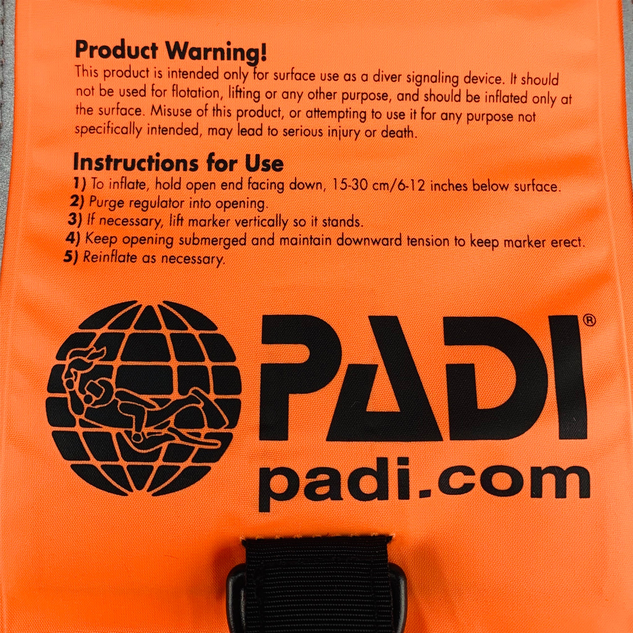 PADI Surface Signal Marker Buoy (SMB) for Divers | Instructions