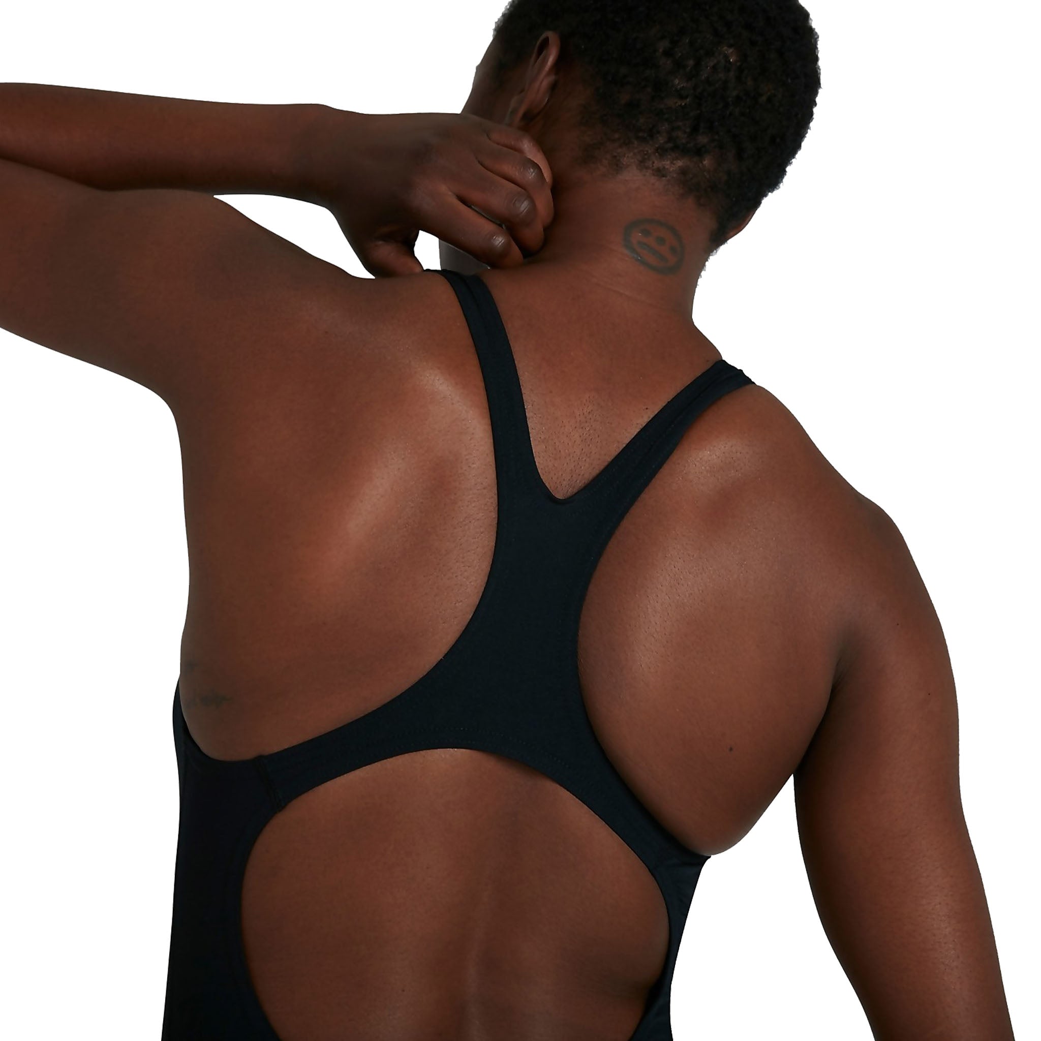 Speedo Endurance+ Medalist Swimsuit Close up Rear  Straps