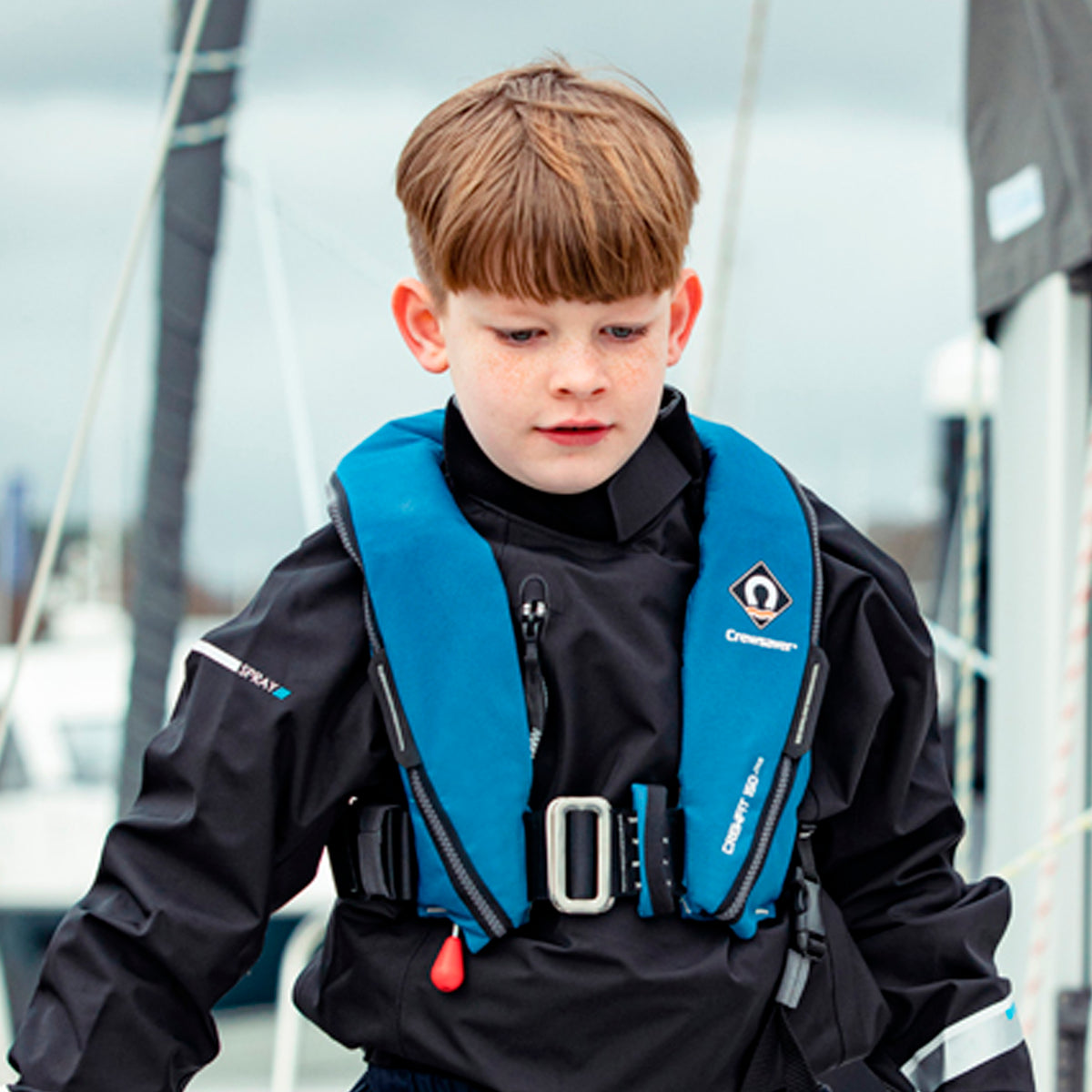 Crewsaver Crewfit Junior Auto Lifejacket 150N with Harness - In action