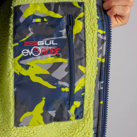 Gul Junior EVORobe Hooded Changing Robe Camo | Inside Pocket Detail