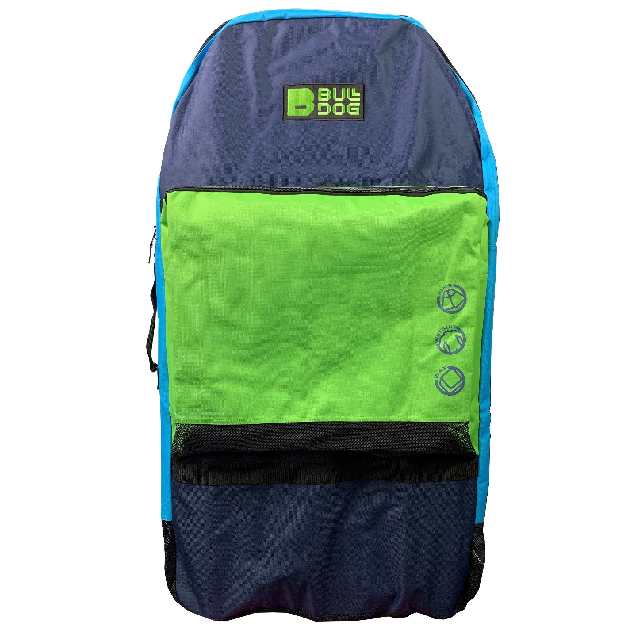 Bulldog Bodyboard Bag Double | Navy/Cyan/Lime