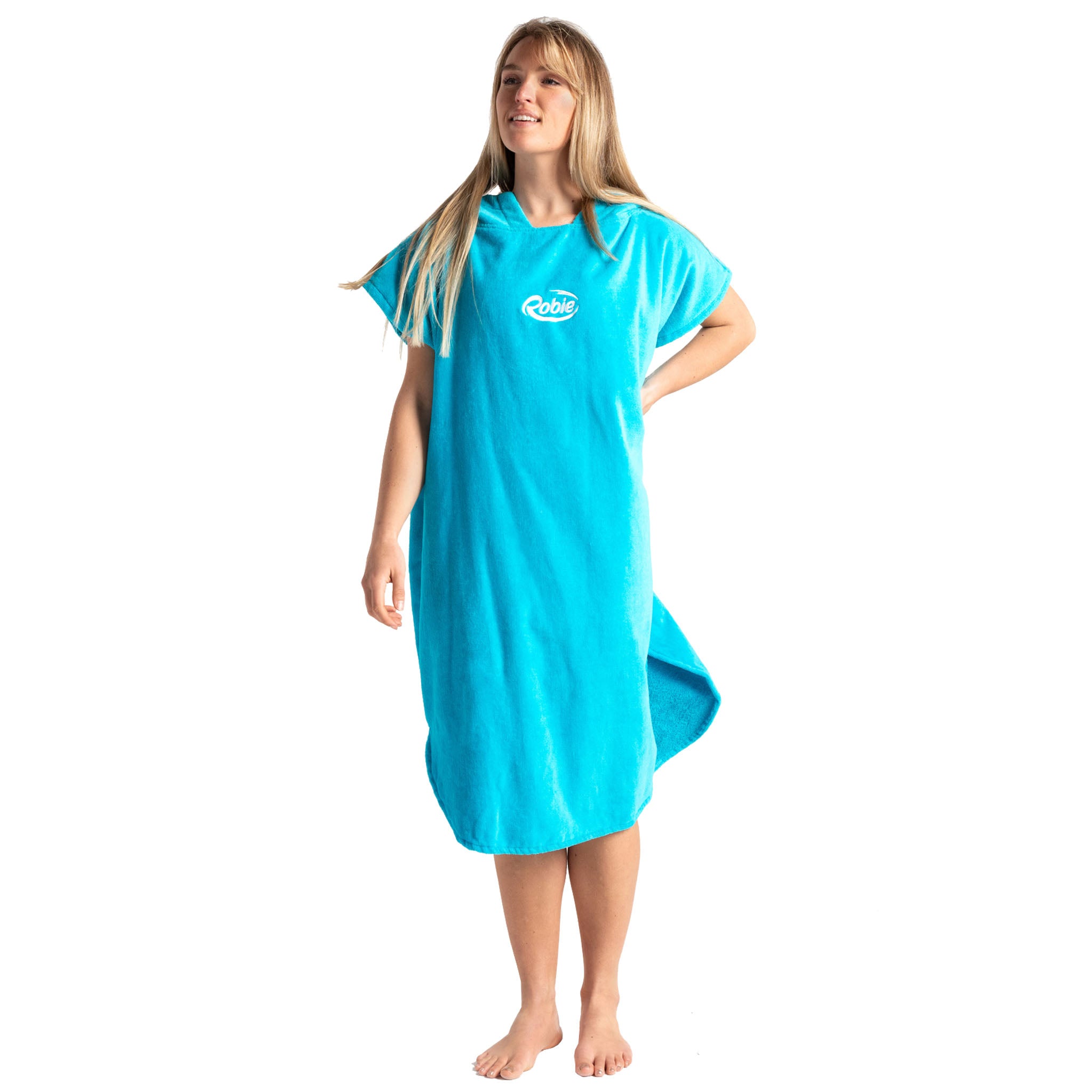 Robie Robes Original Towelling Beach Changing Robe Poncho - Blue Atoll