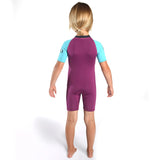 C-Skins Baby C-KID Waves Shortie Wetsuit | Violet/Cyan Back