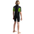 C-Skins Element Junior Boys and Girls 3/2mm Shortie Wetsuit in Black, Lime and Multi - Back