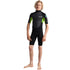 C-Skins Element Junior Boys and Girls 3/2mm Shortie Wetsuit in Black, Lime and Multi - Front