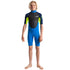 C-Skins Element Junior Boys and Girls 3/2mm Shortie Wetsuit | Cyan Yellow Navy - Front