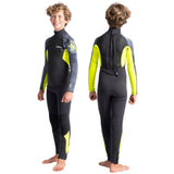 C-Skins Element Junior Unisex 3/2mm Steamer Wetsuit - Anthracite Yellow Black Tie Dye