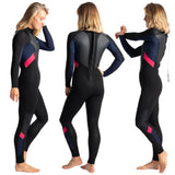 C-Skins Element Women's 3:2mm Wetsuit - Black/Slate/Coral | Back & Sides