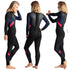 C-Skins Element Women's 3:2mm Wetsuit - Black/Slate/Coral | Back & Sides