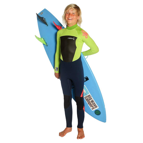C-Skins Legend 4/3mm Junior Wetsuit | Ink Blue/Lime/Flo Red | Surfer