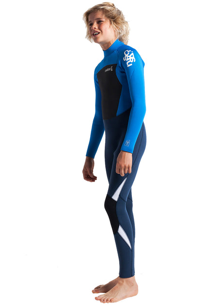C-Skins Legend 4/3mm Junior Wetsuit | Bluestone/Cyan| Side