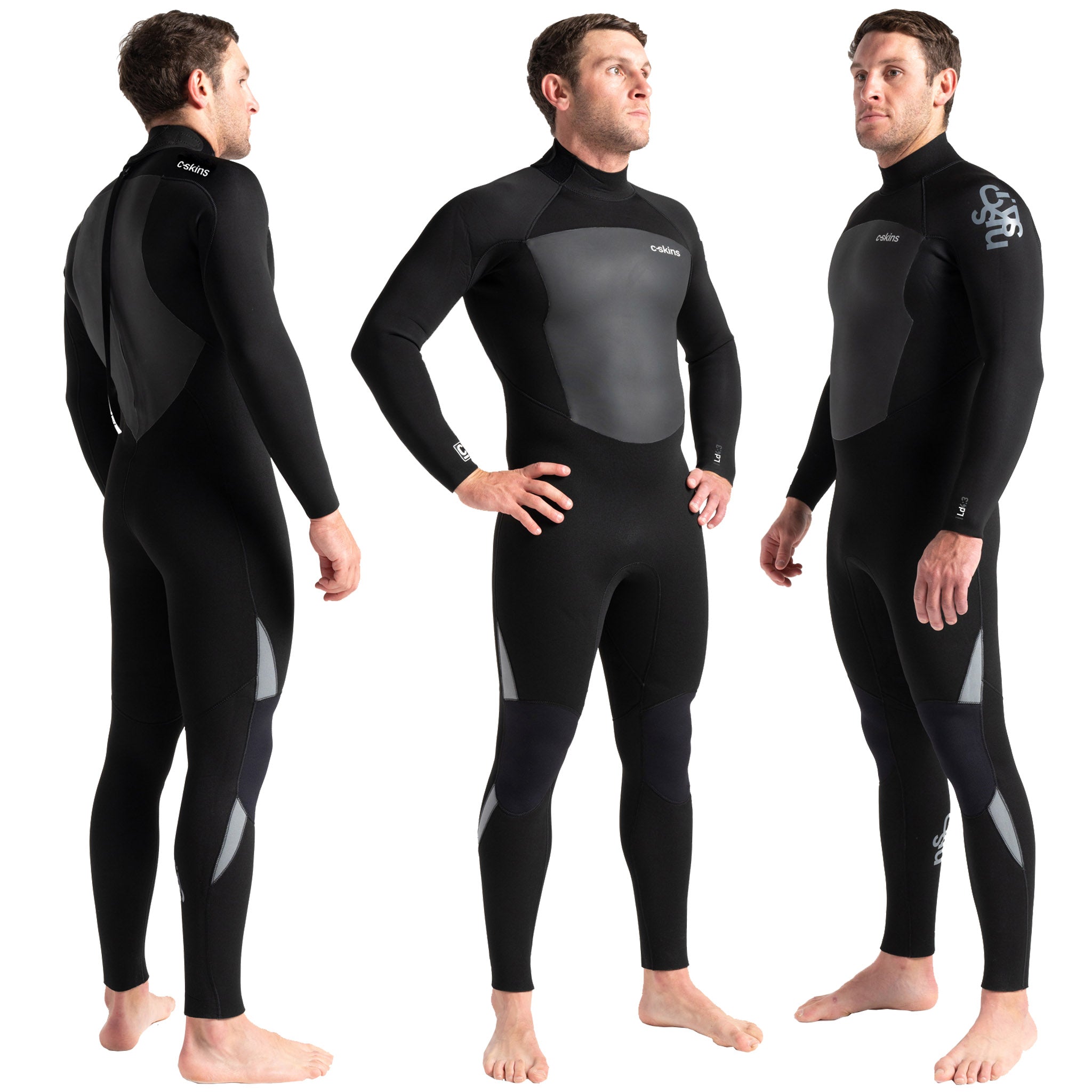 C-Skins Legend 4/3mm Wetsuit | Black Grey Sides