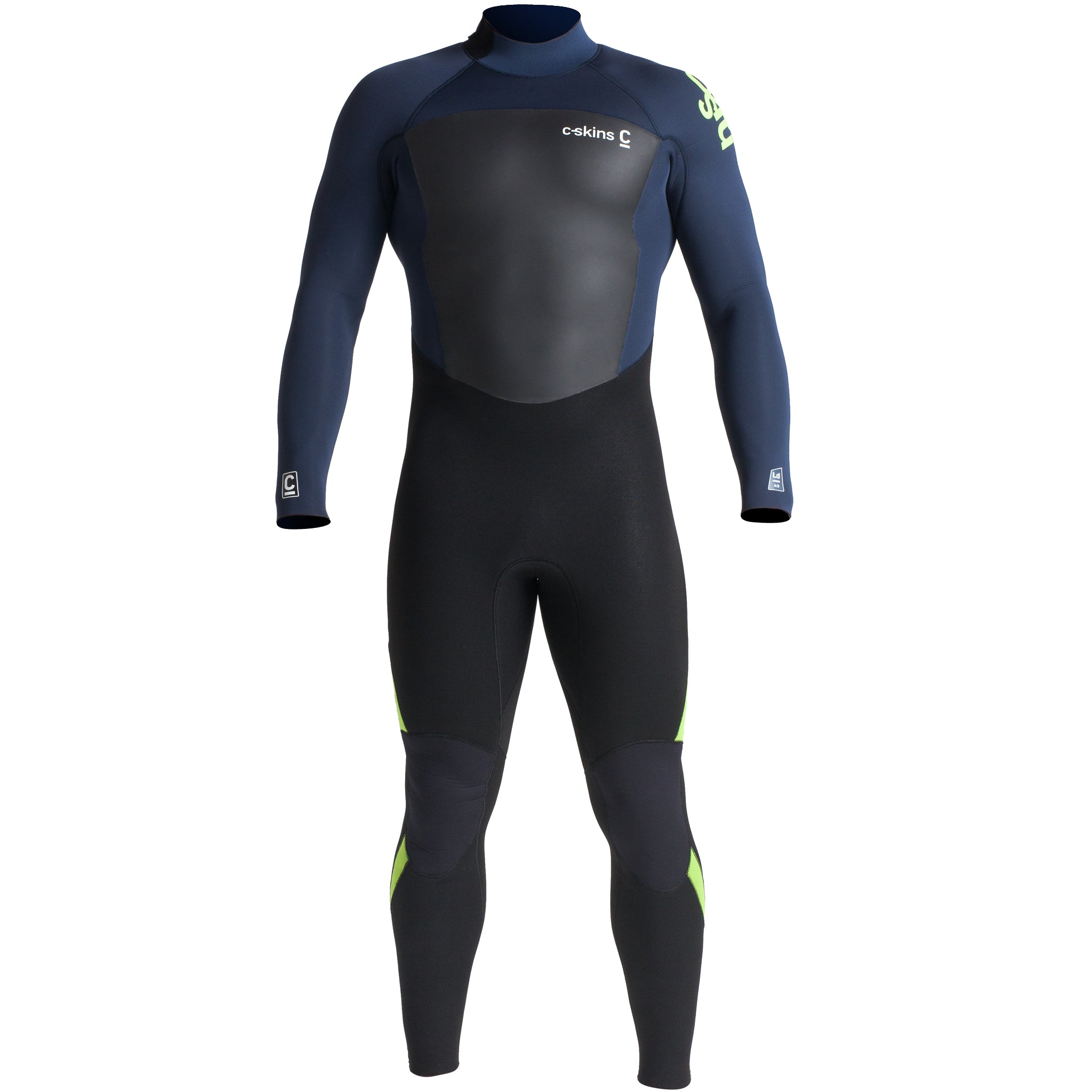  C-Skins Legend 4/3mm Wetsuit | Front Black/Bluestone/Lime