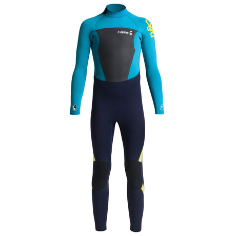 C-Skins Legend 5:4:3mm Junior Wetsuit - Front Slate/Ocean/Yellow