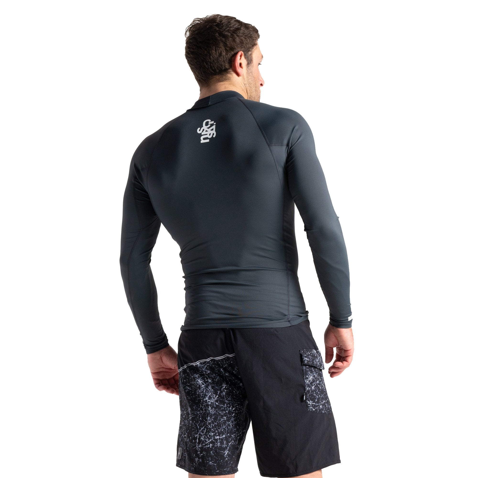 C-Skins UV Skins Men's Long Sleeve Crew Neck Rash Vest in Anthracite - Back