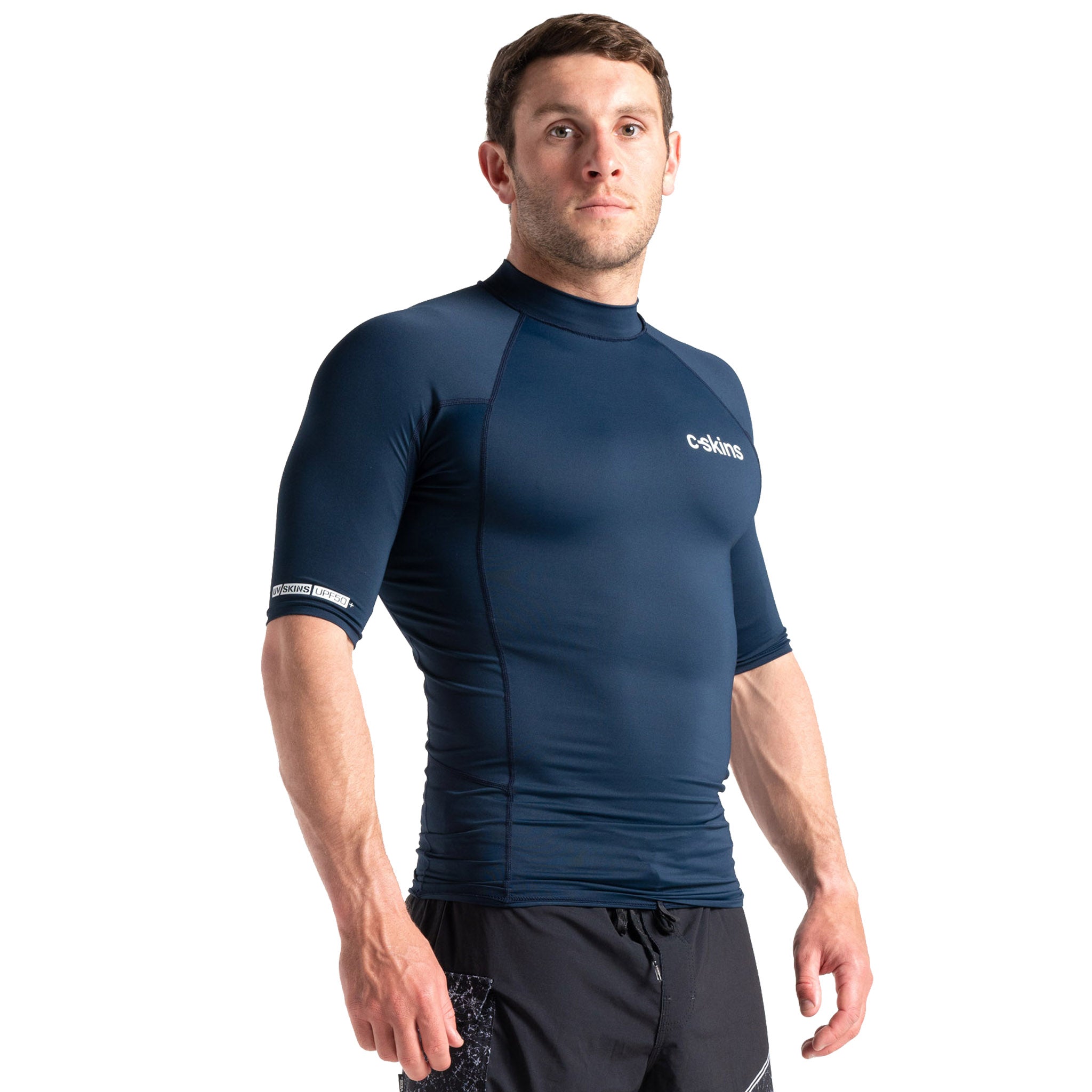 C-Skins UV Skins Men's Crew Neck Short Sleeved Rash Vest | Slate Navy