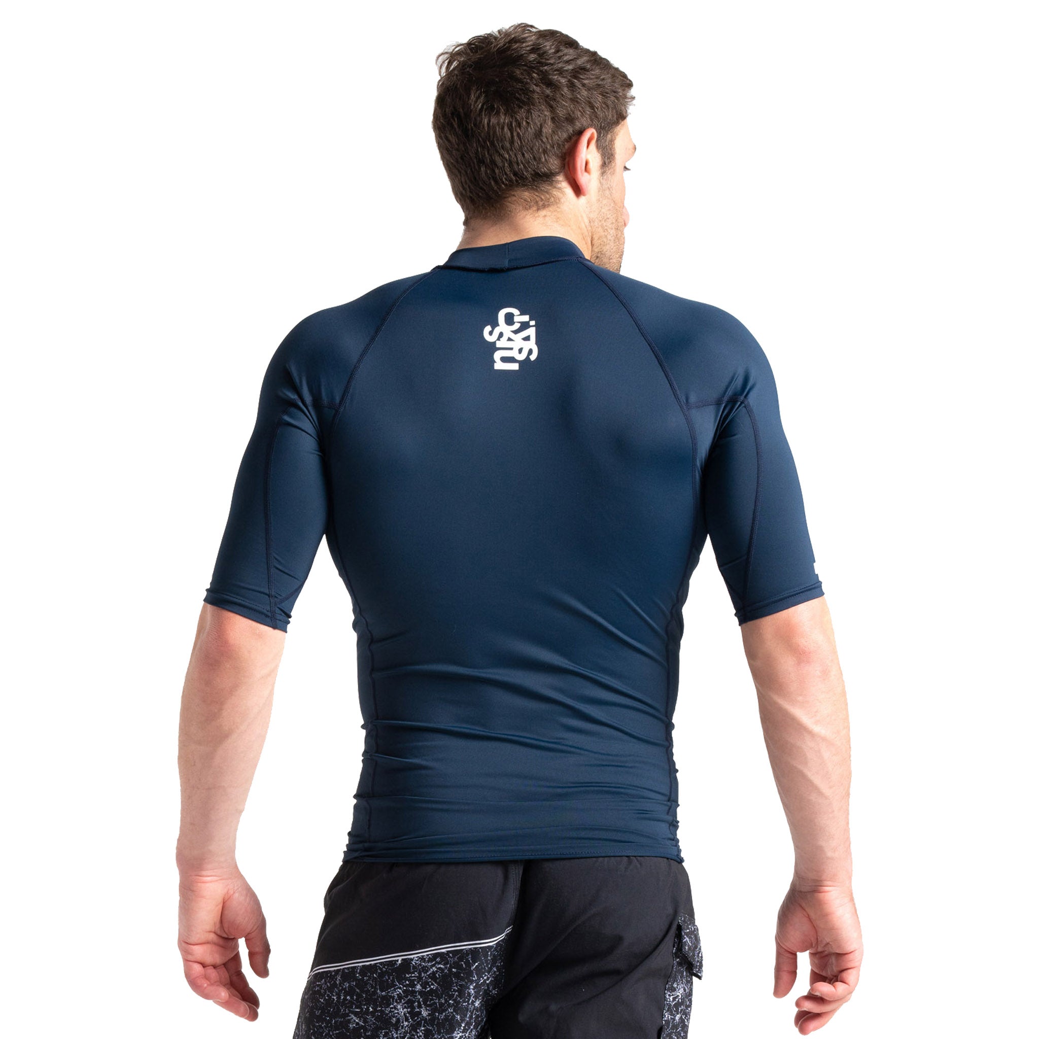 C-Skins UV Skins Men's Crew Neck Short Sleeved Rash Vest | Slate Back