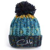 Charlie McLeod Knitted Beanie Bobble Hat | Marine