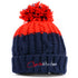 Charlie McLeod Knitted Beanie Bobble Hat | Navy/Red