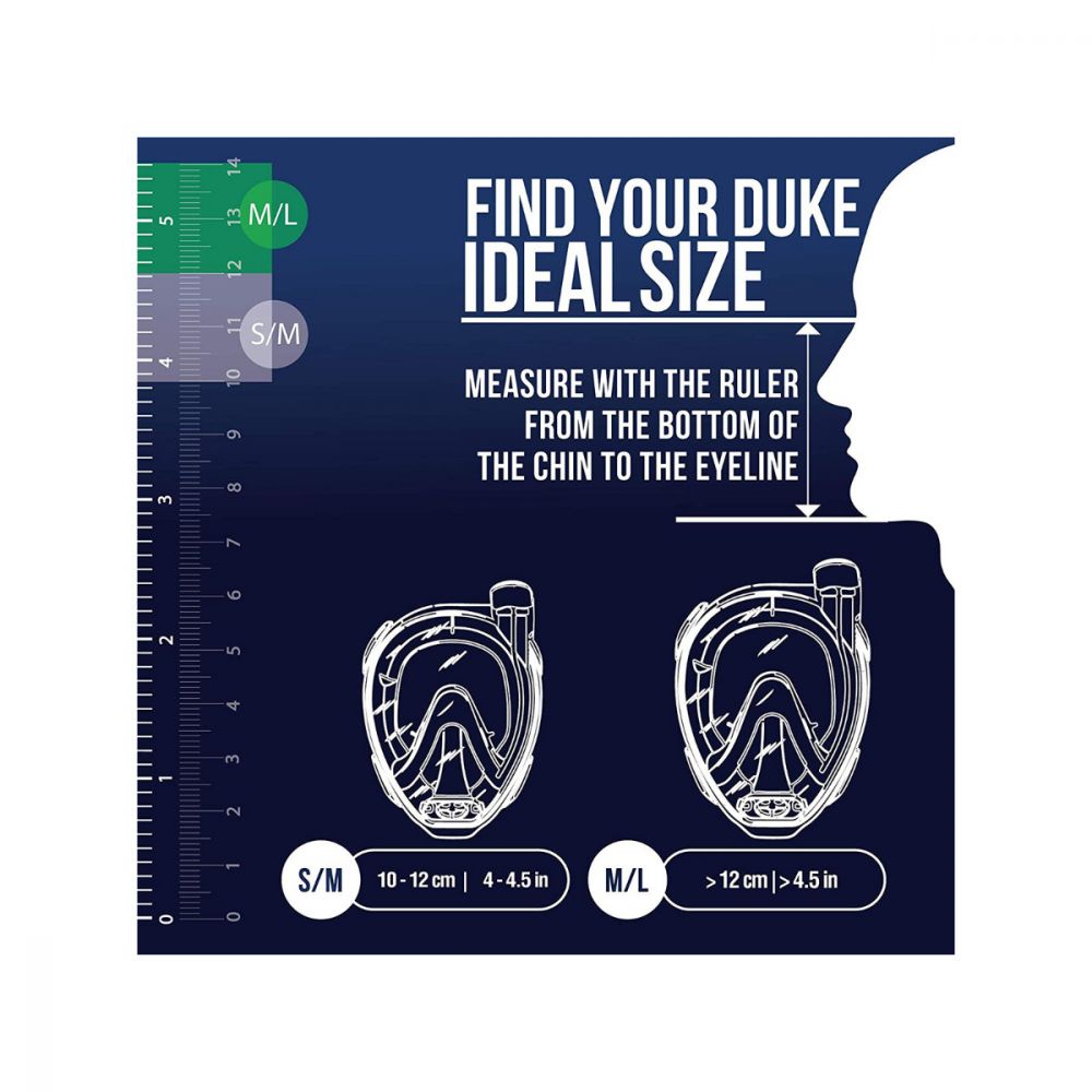 Cressi Duke Dry Full Face Snorkelling Mask & Bonete Fins Set for Adults