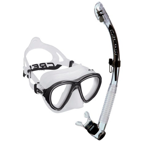 Cressi Quantum Mask & Itaca Ultra Dry Snorkelling Combo | Clear/Black