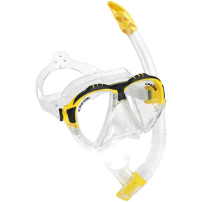 Cressi Matrix Mask & Gamma Snorkel set for Snorkelling and Diving | Yellow
