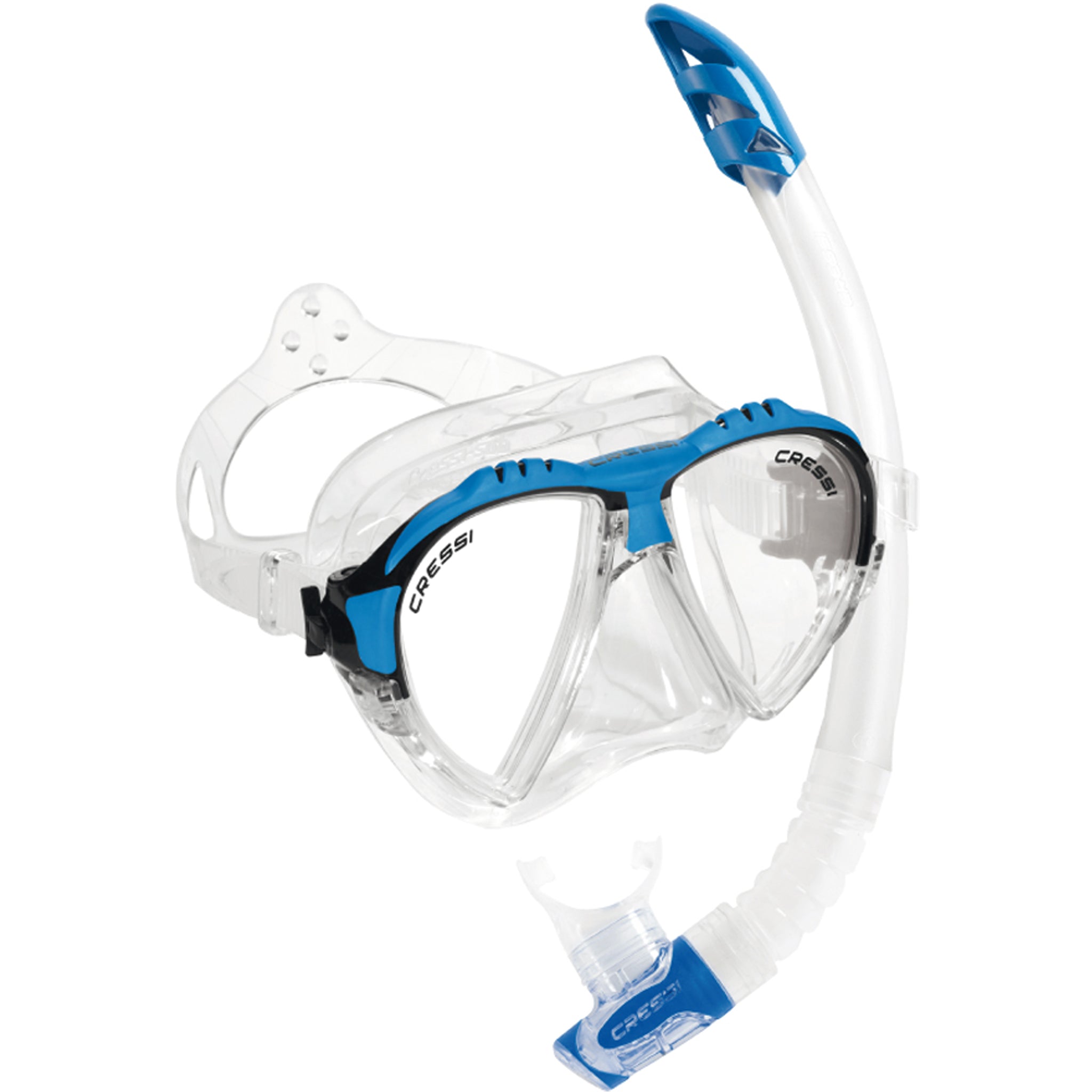 Cressi Matrix Mask & Gamma Snorkel set for Snorkelling and Diving | Blue