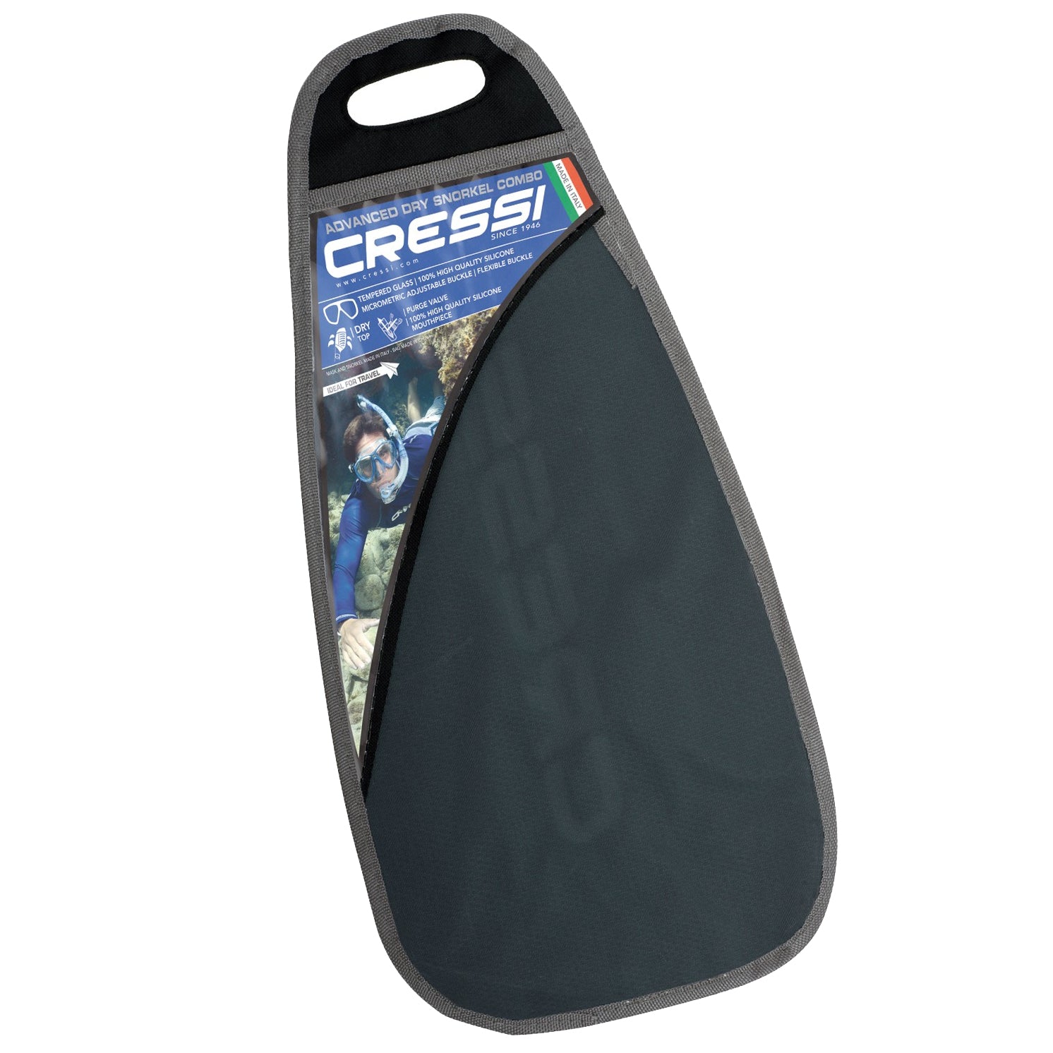 Cressi Penta & Alpha Dry Snorkel Set | Bag