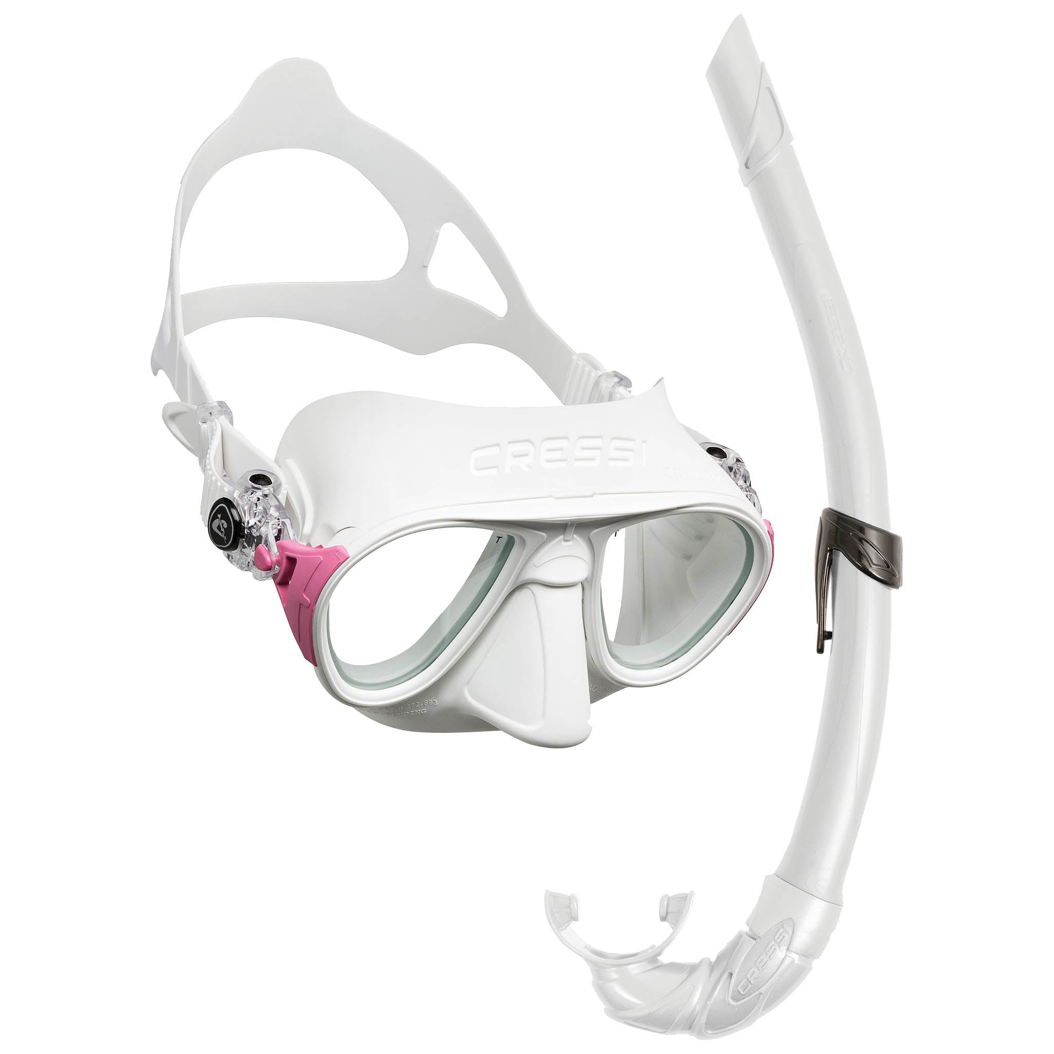 Cressi Calibro Mask & Corsica Snorkel Freediving Set | White
