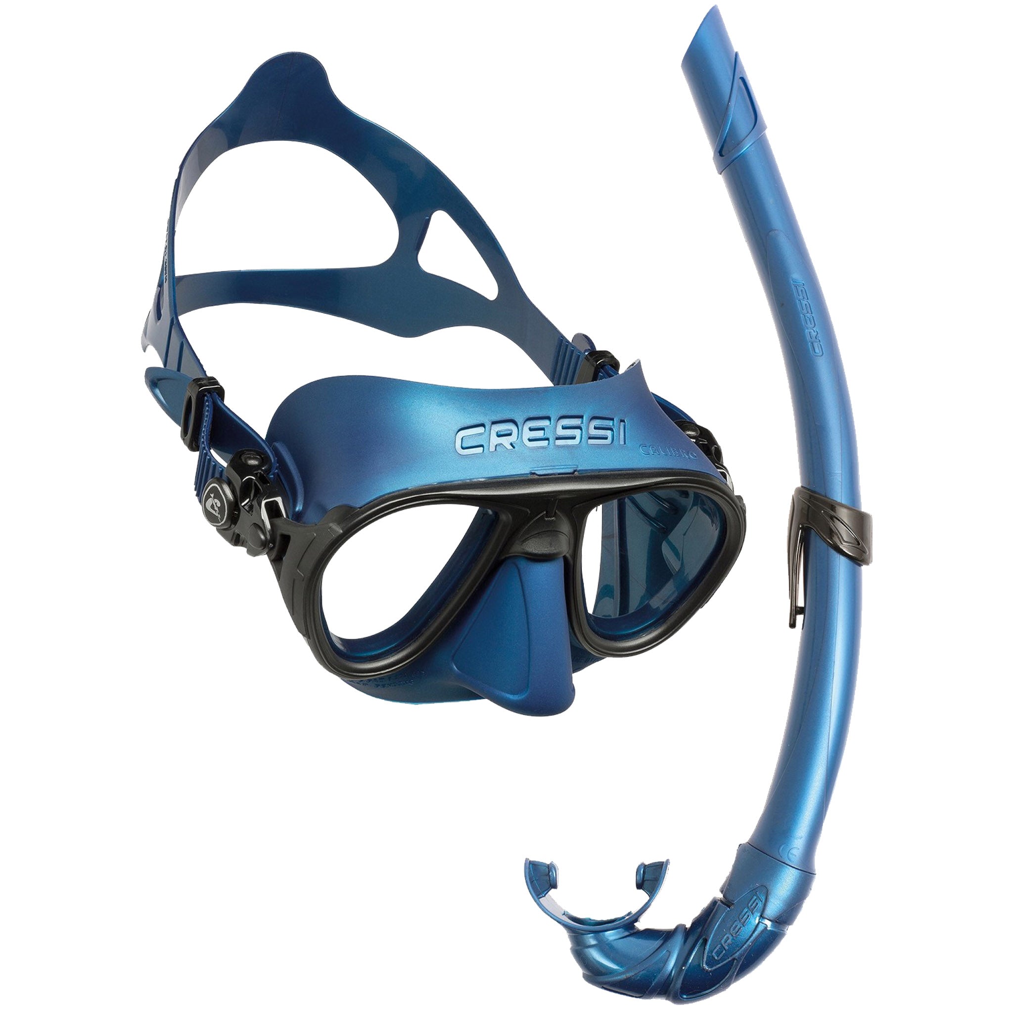 Cressi Calibro Mask & Corsica Snorkel Freediving Set | Blue