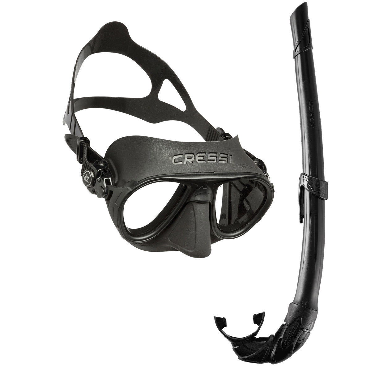 Cressi Calibro Mask & Corsica Snorkel Freediving Set | Black
