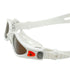 Aqua Sphere Kaiman Exo Swimming Goggles Brown Polarised Lenses - White Orange Side