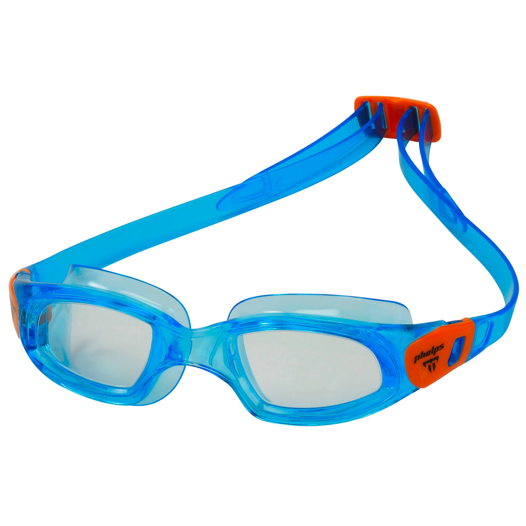 Phelps Tiburon Kid Swimming Goggles with Clear Lenses - Blue
