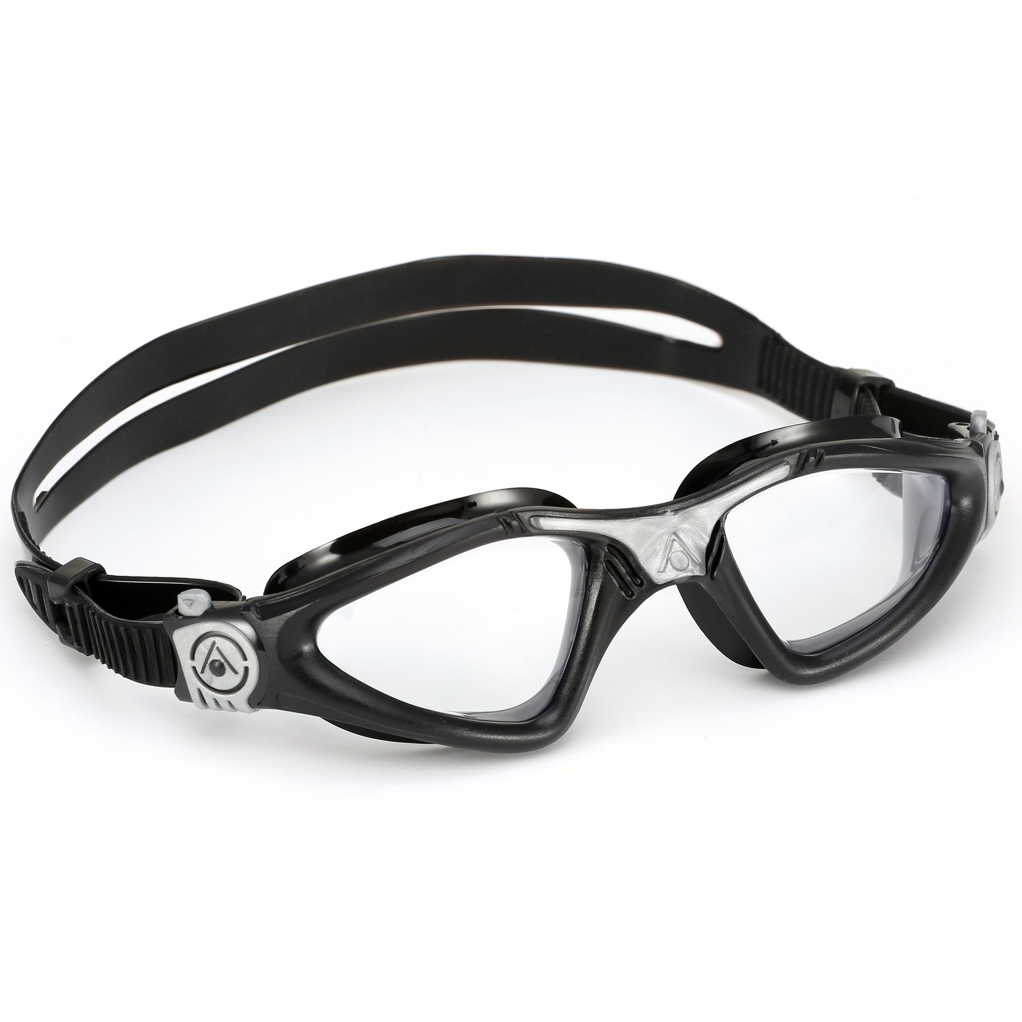 Aquasphere Kayenne Swimming Goggles Clear Lenses Black/Silver | Right