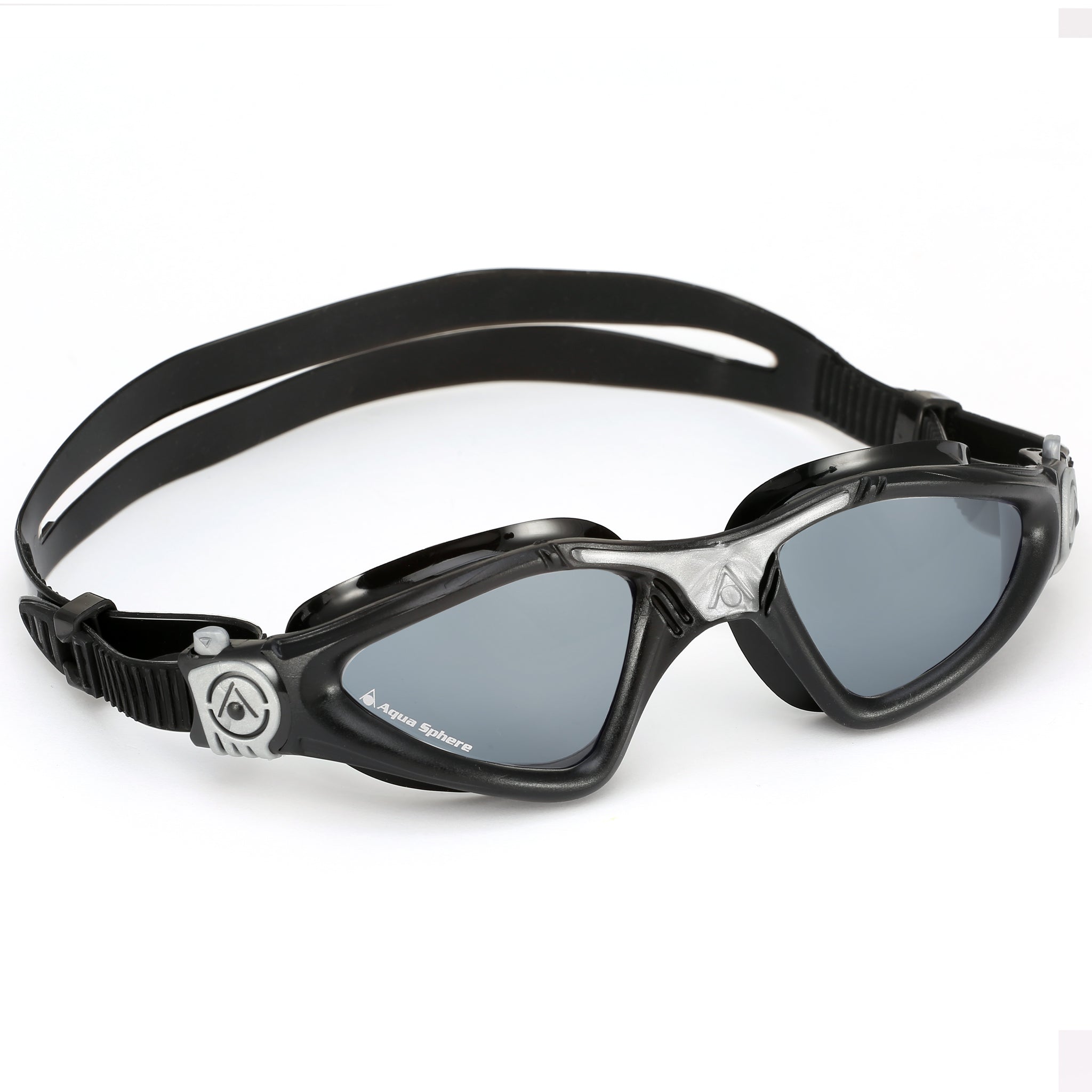 Aquasphere Kayenne Swimming Goggles Smoke Tinted Lenses | Black/Silver 