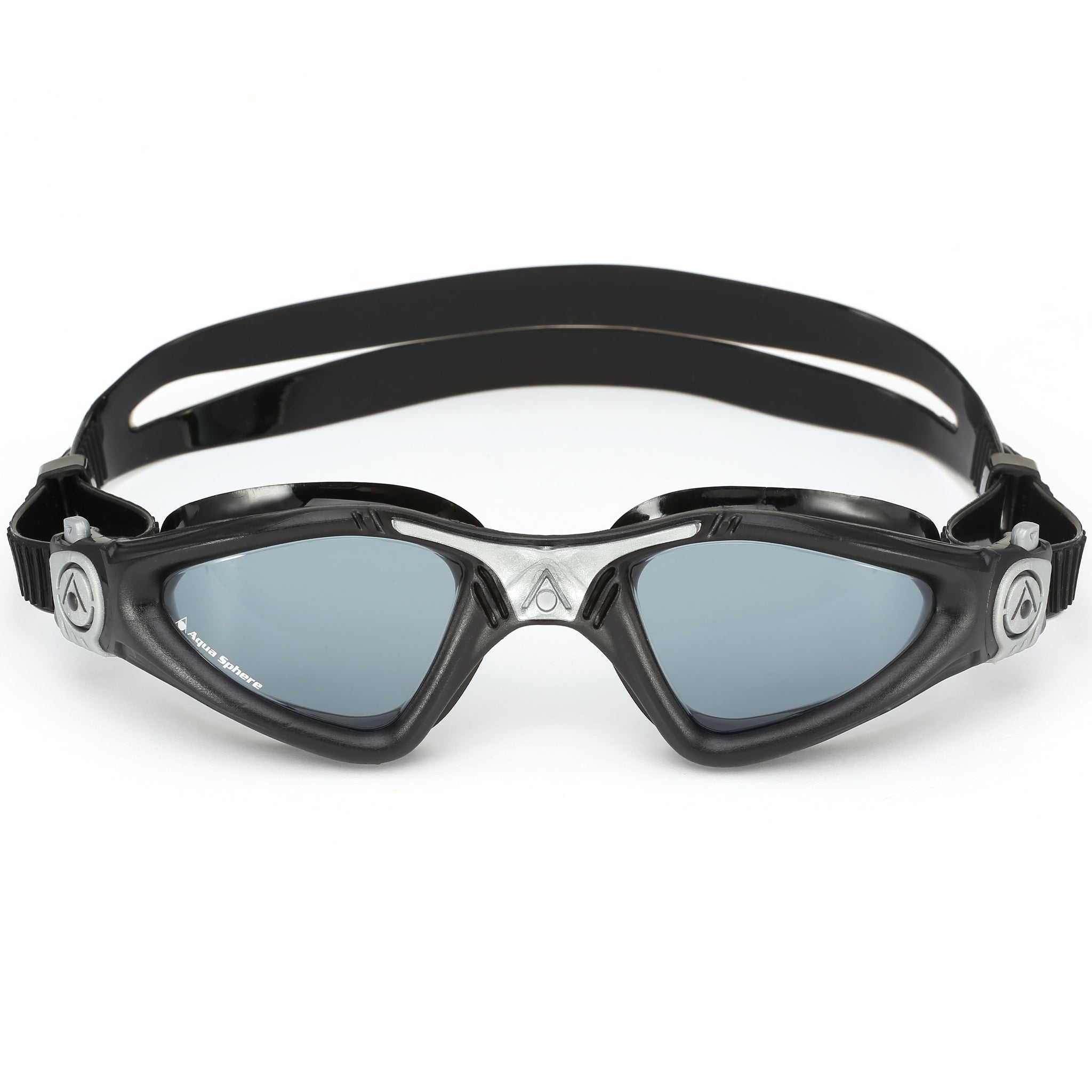 Aquasphere Kayenne Swimming Goggles Smoke Tinted Lenses | Black/Silver Front