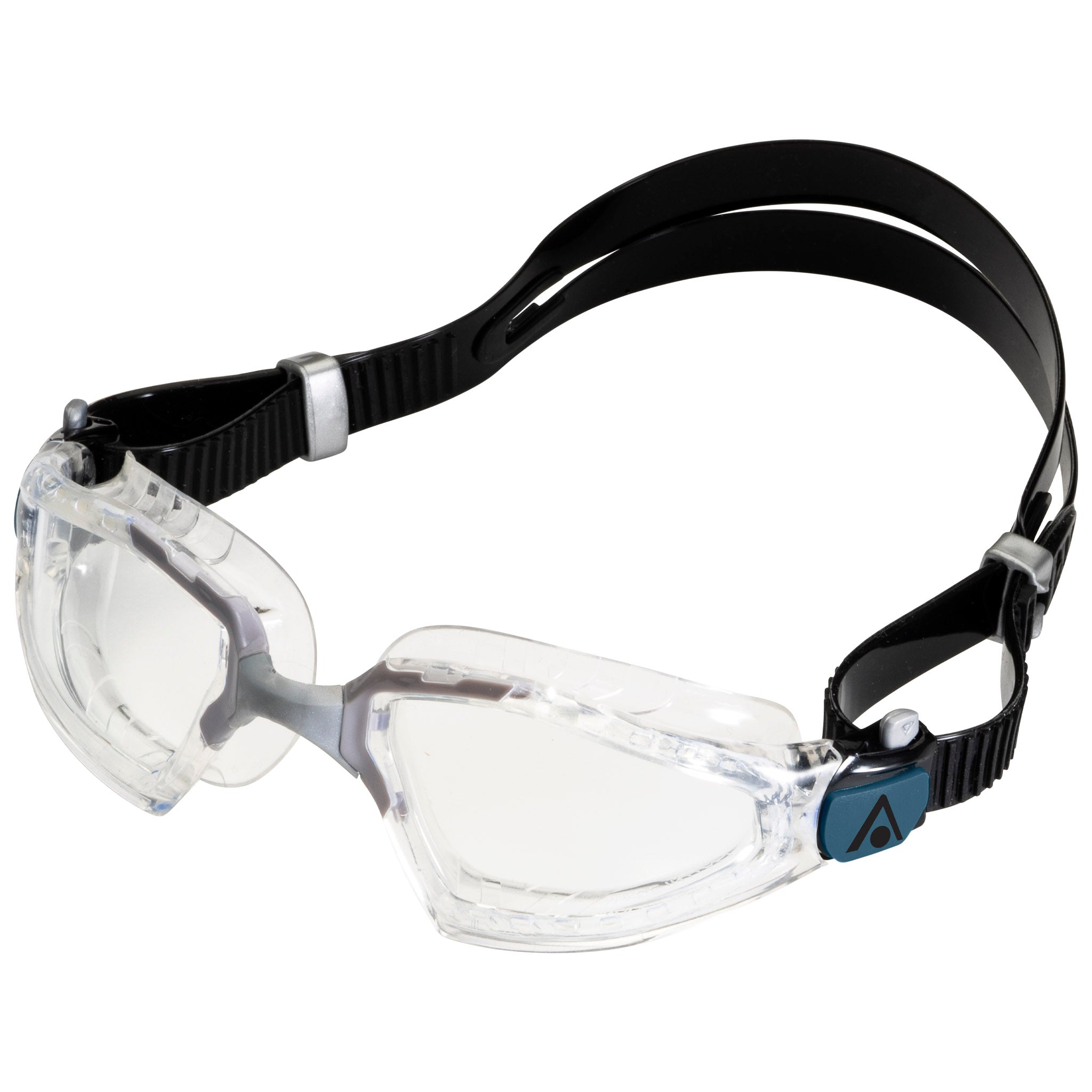 Aquasphere Kayenne Pro Swimming Goggles Clear Lenses | Grey/Black Side View