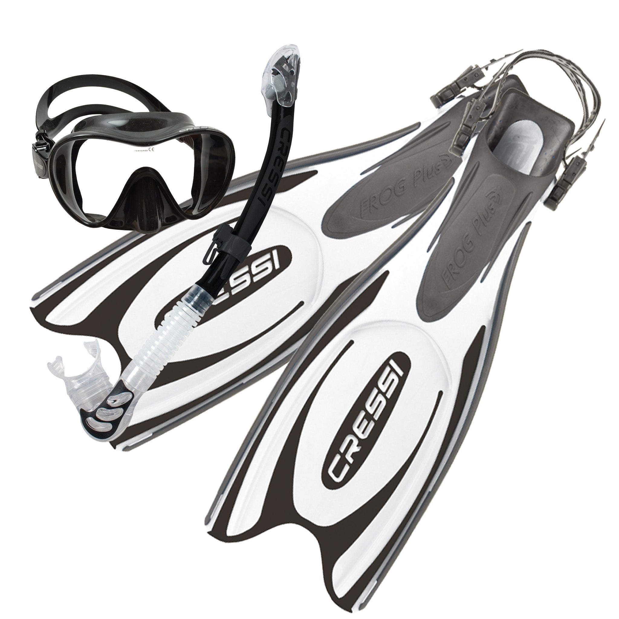 Cressi Mask Snorkel Fins Adventure Diver Package