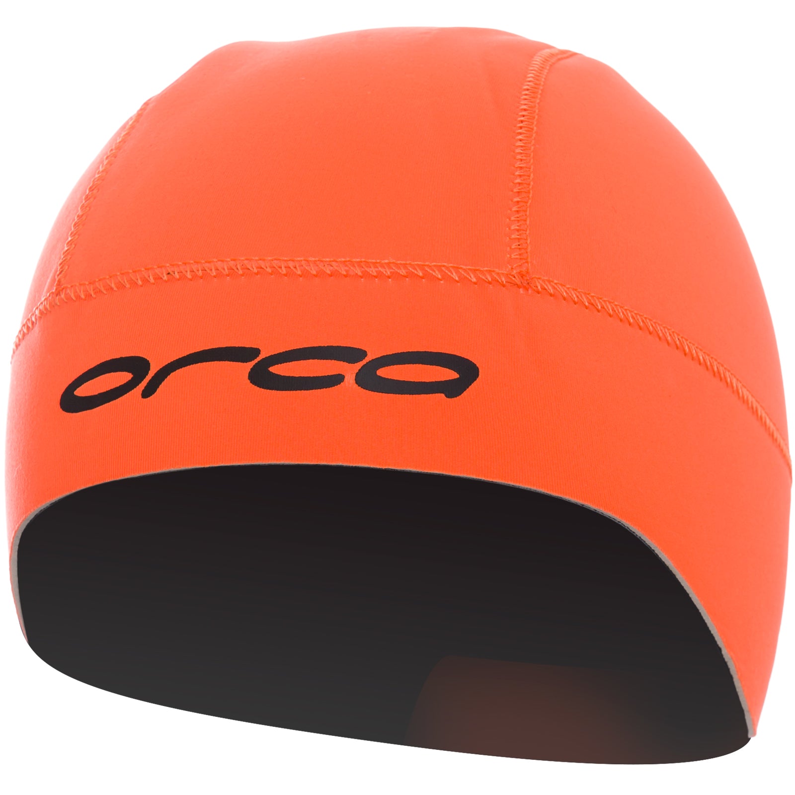 Orca Orange Neoprene Swim Hat - front