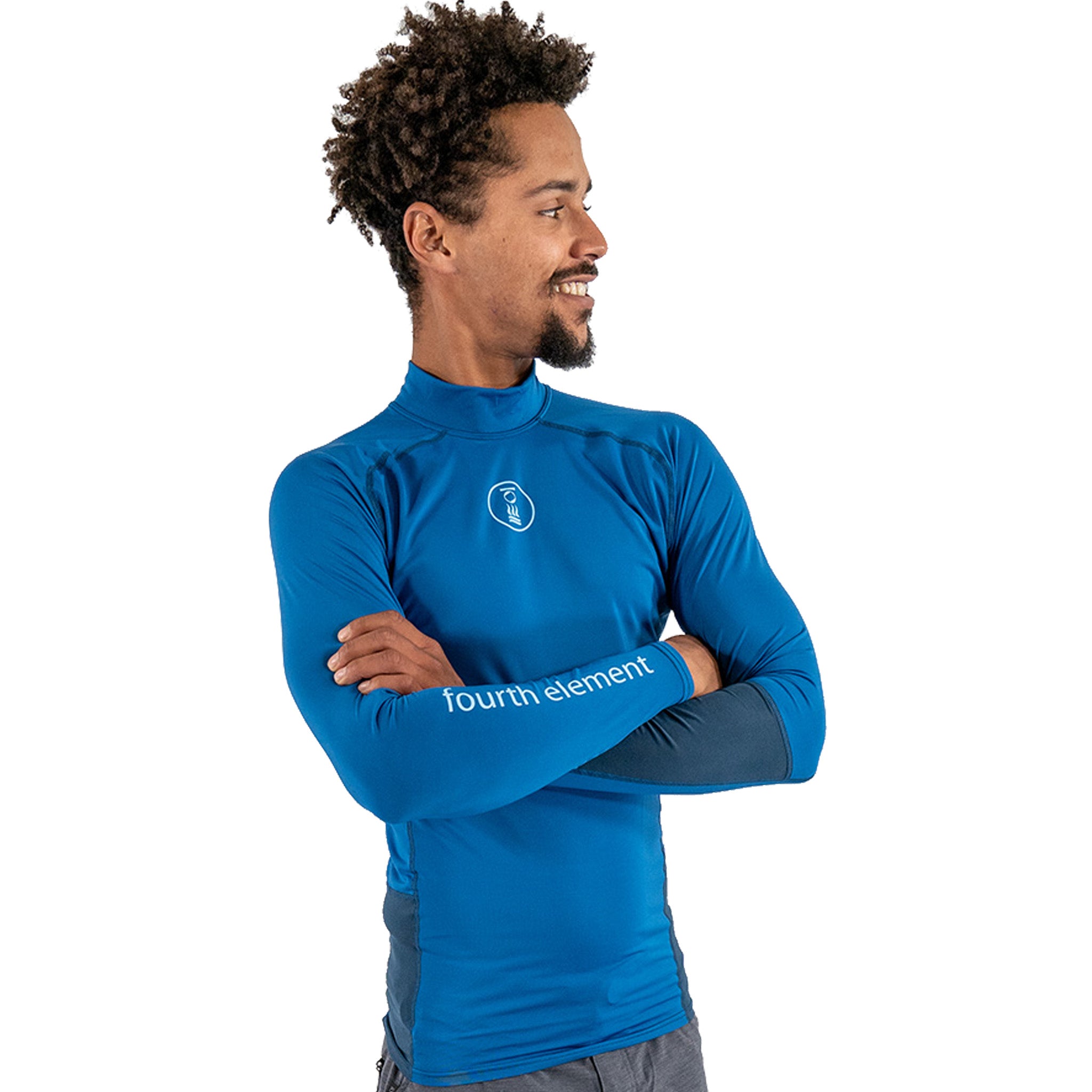 Fourth Element Men's Hydroskin Ocean Positive Long Sleeve Rash Guard | Scuba Blue