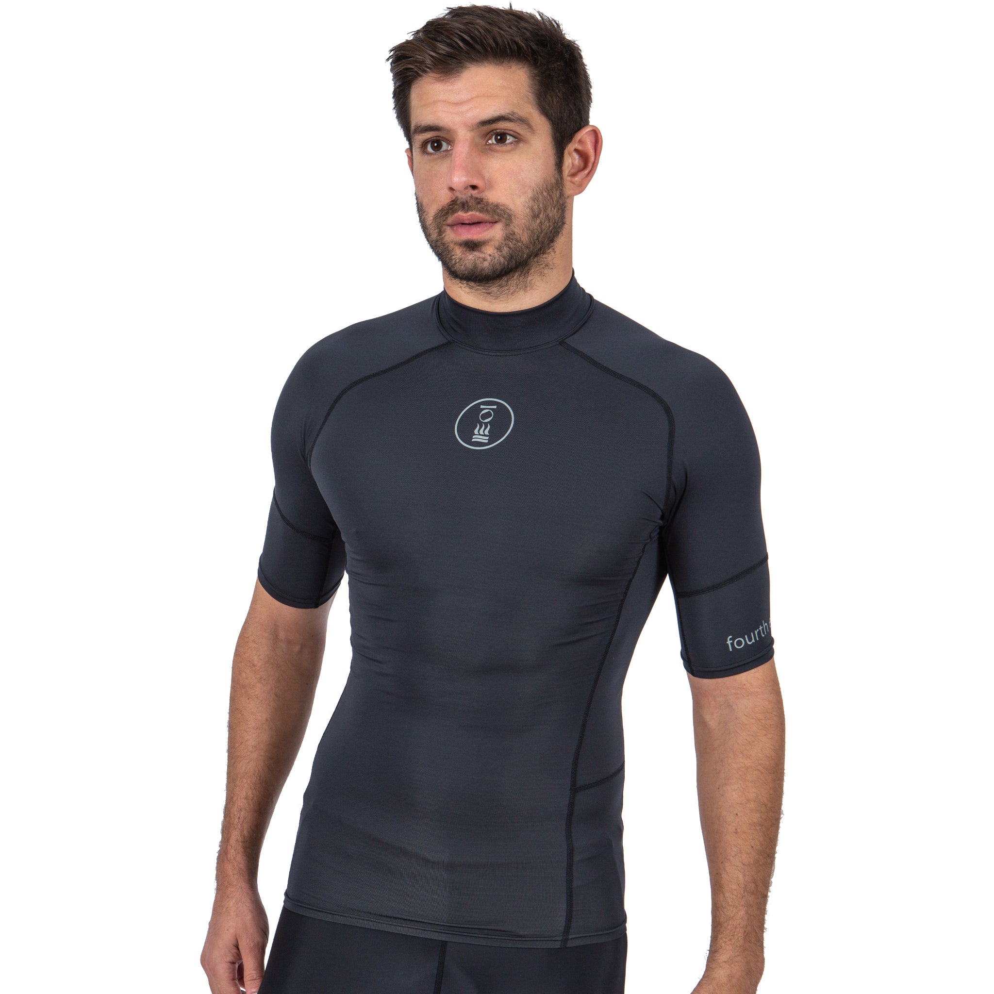 Fourth Element Men's Hydroskin Ocean Positive Short Sleeve Rash Guard Black